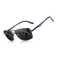 KINGSEVEN 2023 Marke Klassische quadratische polarisierte Sonnenbrille Herren Driving Männliche Sonnenbrille Brille UV-Blockierung Oculos N7906 (Blau Grau) von KINGSEVEN