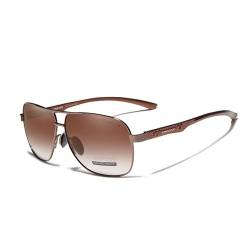 KINGSEVEN 2023 Marke Männer Aluminium Sonnenbrille Polarisierte UV400 Spiegel Männliche Sonnenbrille Frauen für Männer Oculos de sol (Braun) von KINGSEVEN
