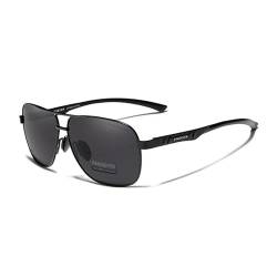 KINGSEVEN 2023 Marke Männer Aluminium Sonnenbrille Polarisierte UV400 Spiegel Männliche Sonnenbrille Frauen für Männer Oculos de sol (Schwarz Grau) von KINGSEVEN