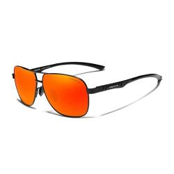 KINGSEVEN 2023 Marke Männer Aluminium Sonnenbrille Polarisierte UV400 Spiegel Männliche Sonnenbrille Frauen für Männer Oculos de sol (Schwarz Rot) von KINGSEVEN