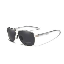 KINGSEVEN 2023 Marke Männer Aluminium Sonnenbrille Polarisierte UV400 Spiegel Männliche Sonnenbrille Frauen für Männer Oculos de sol (Silber Grau) von KINGSEVEN