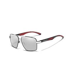 KINGSEVEN Aluminium Herren Sonnenbrille Polarisierte Linse Marke Design Bügel Sonnenbrille Beschichtung Spiegel Brille Oculos de sol 7719 (Spiegel Silber) von KINGSEVEN