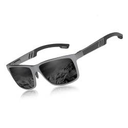 KINGSEVEN Männer Polarisierte Sonnenbrille Aluminium Magnesium Sonnenbrille Fahren Gläser Rechteck Shades Für Männer Oculos masculino Männlich (Gun Ash) von KINGSEVEN