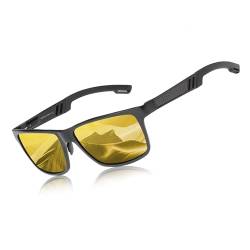 KINGSEVEN Männer Polarisierte Sonnenbrille Aluminium Magnesium Sonnenbrille Fahren Gläser Rechteck Shades Für Männer Oculos masculino Männlich (Nachtsicht) von KINGSEVEN