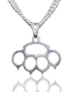 KINGSSILVER 925 Sterling Silber Schlagring Herren Anhänger für Halskette | Massiv und hochglanzpoliert | Original zertifizierter 925 Silber Schmuck | Unisex | Kettenanhänger | Geschenkidee | 10 gramm von KINGSSILVER