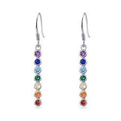 Chakra Ohrhänger 925 Sterling Silber Chakra Schmuck Healing Balancing Ohrringe für Frauen Mädchen … von KINGWHYTE