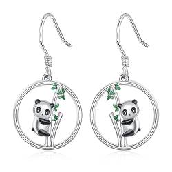 KINGWHYTE 925 Sterling Silber Ohrringe Panda Tropfen Ohrringe für Frauen Panda Schmuck Tier Ohrringe Geburtstag Geschenke für Frauen Freunde Tochter von KINGWHYTE
