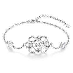 KINGWHYTE Infinity Armband für Frauen 925 Sterling Silber Infinity Armband Einstellbare Liebe Armband Geburtstag Schmuck für Frauen Freundin Mutter Tochter von KINGWHYTE