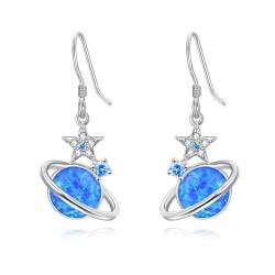 KINGWHYTE Stern Ohrringe Planet Ohrringe 925 Sterling Silber Blau Ohrringe Tropfen Opal Schmuck Geschenke für Frauen Teenager Mädchen von KINGWHYTE