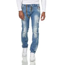 KINGZ Herren Jeans 1297 Blue Green (Blue, W32/L34) von KINGZ