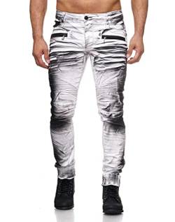 KINGZ Herren Jeans 1372-2 White Black 33 von KINGZ