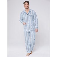 Witt Herren Pyjama, blau-gestreift von KINGsCLUB