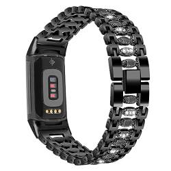 KINOEHOO Ersatzarmband kompatibel mit Fitbit Charge 5 Armband Weiche Uhrenarmbänder.(Schwarz) von KINOEHOO
