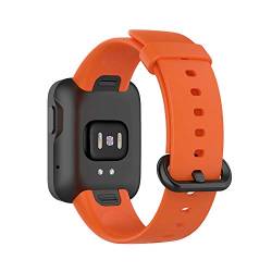 KINOEHOO Ersatzarmband kompatibel mit Mi Watch Lite,with Redmi watch Edelstahl Armband Weiche Silikon Uhrenarmbänder.(Orange) von KINOEHOO