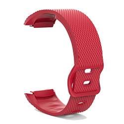 KINOEHOO Ersatzarmband kompatibel mit Samsung Gear Fit2 SM-R360/Fit 2 Pro SM-R365 Edelstahl Armband Weiche Silikon Uhrenarmbänder.(rot) von KINOEHOO