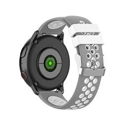 KINOEHOO Ersatzarmband kompatibel mit Samsung active/S2 classic,mit Garmin vivoactive 3/vivomove HR Edelstahl Armband Weiche Silikon Uhrenarmbänder.(Grau + Weiß) von KINOEHOO