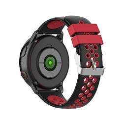 KINOEHOO Ersatzarmband kompatibel mit Samsung active/S2 classic,mit Garmin vivoactive 3/vivomove HR Edelstahl Armband Weiche Silikon Uhrenarmbänder.(Schwarz + Rot) von KINOEHOO
