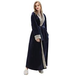 Damen Morgenmantel Fleece Bademantel Nachtwäsche Saunamantel Hausmantel Kimono von KINOW