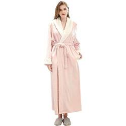 Damen Morgenmantel Fleece Bademantel Nachtwäsche Saunamantel Hausmantel Kimono von KINOW