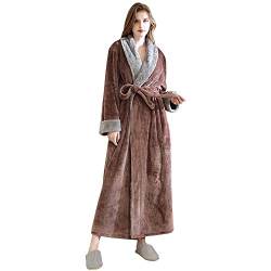 Damen Morgenmantel Fleece Bademantel Nachtwäsche Saunamantel Hausmantel Kimono von KINOW