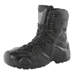 KINROCO Herren Taktische Militärische Kampfstiefel Verschleißfeste Wüsten Schuhe Einsatzstiefel Rutschfeste Camping Trekking Wander Stiefel(Size:45 EU,Color:Schwarz) von KINROCO