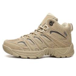 KINROCO Herren Taktische Militärischen Stiefel Military Boot Non-Slip Niedriges Oberteil Desert Shoes Wüstenschuhe Trekkingstiefel Atmungsaktive(Size:47 EU,Color:Sand) von KINROCO