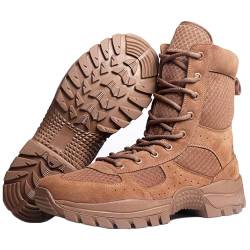 KINROCO Herren Taktische Wanderschuhe Outdoor Boots Stiefel Militärstiefel Wüste Kampf Schuhe Kampfstiefel(Size:39 EU,Color:Braun) von KINROCO