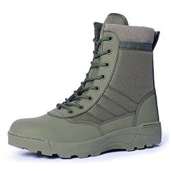 KINROCO Militärstiefel für Herren Einsatzstiefel Atmungsaktiver Kampfstiefel Taktische Stiefel mit Zipper(Size:41 EU,Color:Grün) von KINROCO