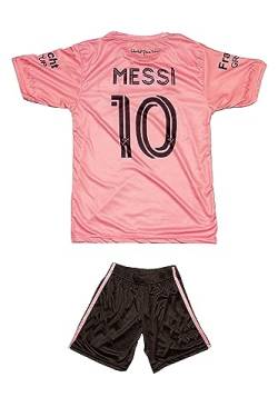 KISRAS Miami Messi #10 2023/2024 Fan-Konzeptdesign der Special Edition Heim Trikot und Short Jugend Größe (Rosa,140) von KISRAS