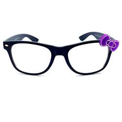 KISS® neutrale Brille - HELLO KITTY Stil - optischer Rahmen FRAU Vintage Mode EXTRAVAGANT - SCHWARZ/Violett von KISS