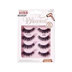 KISS Blowout Lash Collection 4 Paare künstliche Wimpern, Pompadour, wiederverwendbare künstliche Wimpern inklusive Wimpernkleber, Multipack von KISS