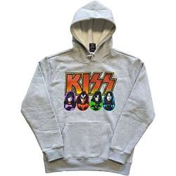 KISS Kapuzenpullover Band Logo Faces and Icons Nue offiziell Herren Grau von KISS