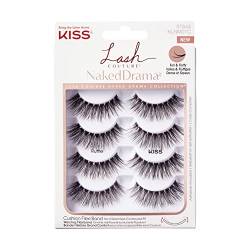 KISS Lash Couture Naked Drama Collection 4 Paar künstliche Wimpern, Ruffle, volle und flauschige Faux Mink Fake Lashes mit flexiblem KISS Wimpernband, inklusive Wimpernkleber von KISS