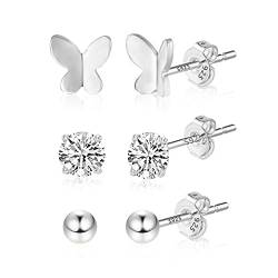 KISSPAT Ohrringe Set für Damen, Sterling Silber 925 Ohrstecker Set für Mädchen von KISSPAT