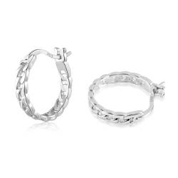 Silber 925 Creolen Ohrringe für Damen, Sterlingsilber Kleine Huggie Ohrringe Kette Huggie Creolen für Damen Silber Ohrringe hypoallergen S925 Creolen Schmuck Geschenk von KISSPAT