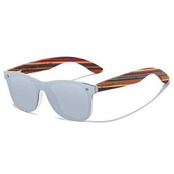 KITHDIA Holz Sonnenbrillen Herren und Damen Polarisierte Sonnenbrille mit Holzbügeln/UV400-Schutz von KITHDIA