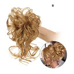 Haarteil Haargummi 1 STÜCKE Messy Well Dutt Kunsthaar Chignon Elastisches Gummiband Pferdeschwanz Scrunchy Haarteile Curly Dutt Haarverlängerung for Hochsteckfrisuren-Accessoires Bun Haarteil ( Color von KIZQYN