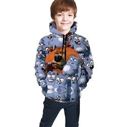 Grizzy and The Lemmings Pullover Hoodies, 3D Cartoon bedruckte Pullover für Herbst mit Kängurutasche für Teenager, Jungen, Mädchen, Bear & Lemmings2, S von KJHBVND