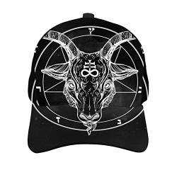 KJHBVND Baseballkappe für Männer und Frauen, schwarzes Satan-Zeichen Symbol Pentagramm Demon Hip Hop Caps Dad Trucker Cap Verstellbare Snapback Hüte, Schwarz , One size von KJHBVND