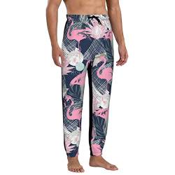 KJHBVND Herren-Jogginghose, niedlich, sportlich, Jogginghose, lässige Jogginghose für Herren, lange Hose, Flamingo Tree3, 36-41 von KJHBVND