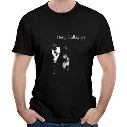 KJHBVND Herren Rory T-Shirt Gallagher T-Shirt mit kurzen Ärmeln, Schwarz , XL von KJHBVND