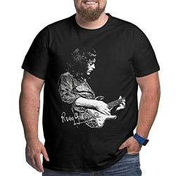 KJHBVND Rory T-Shirts Gallagher Herren Big and Tall Kurzarm Rundhalsausschnitt Übergröße T-Shirt, Schwarz , XL von KJHBVND