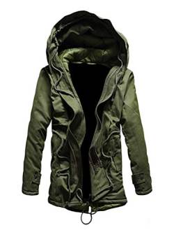 KJHSDNN Herren Parka Winterjacke Jungen Verdickte Cargo Jacke mit Kapuzen Gefütterte Übergangsjacke Übergröße von KJHSDNN