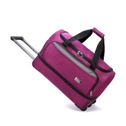 KJHYYPP Erweiterbare Trolley-Tasche, Handgepäcktasche, wasserdichte Roll-Laptoptasche, Schwarz, für Männer und Frauen (Purple) von KJHYYPP