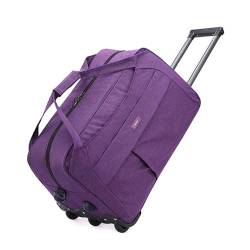 KJHYYPP Trolley Seesack, Trolleyrucksack, Reiserucksack, Rollen, Boardable, Schwarz/Grau, geeignet für Männer und Frauen (lila, klein) von KJHYYPP