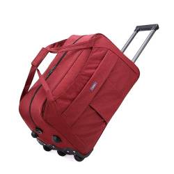 KJHYYPP Trolley Seesack, Trolleyrucksack, Reiserucksack, Rollen, Boardable, schwarz/grau, geeignet für Männer und Frauen (rot, klein) von KJHYYPP