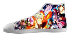 Men's Anime Style White High Top Canvas Shoes Anime Style Canvas Shoes for Men von KJLJ-MENS