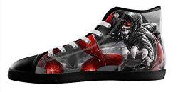 Men's Anime Style White High Top Canvas Shoes von KJLJ-MENS