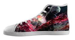 Men's Anime Style White High Top Canvas Shoes von KJLJ-MENS