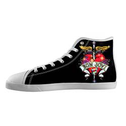 Men's Rock Style White High Top Canvas Shoes Rock Style Canvas Shoes for Men von KJLJ-MENS